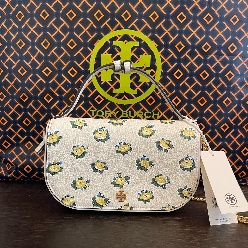 NWT TORY BURCH EMERSON PRINTED TOP HANDLE CROSSBODY BAG